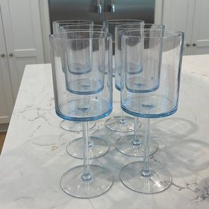 Rachel Zoe Blue Acrylic Stemmed Wine Glasses